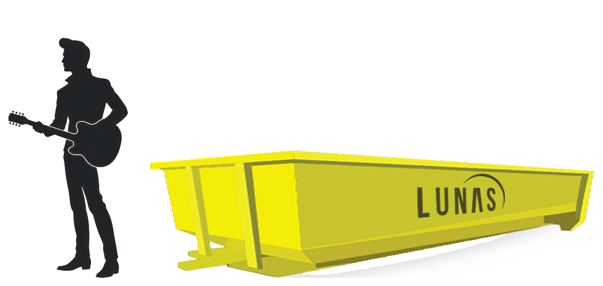 Lunas 12-yard lowboy roll-off dumpster